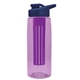 the flair - 26 oz transparent tritan(tm) bottle with drink thru lid, large infuser, and digital imprint