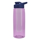 the flair - 26 oz transparent tritan(tm) bottle with drink thru lid, large infuser, and digital imprint
