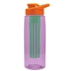 the flair - 26 oz transparent tritan(tm) bottle with drink thru lid, large infuser, and digital imprint