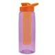 the flair - 26 oz transparent tritan(tm) bottle with drink thru lid, large infuser, and digital imprint