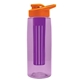 the flair - 26 oz transparent tritan(tm) bottle with drink thru lid, large infuser, and digital imprint