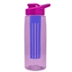 the flair - 26 oz transparent tritan(tm) bottle with drink thru lid, large infuser, and digital imprint