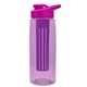 the flair - 26 oz transparent tritan(tm) bottle with drink thru lid, large infuser, and digital imprint