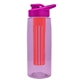 the flair - 26 oz transparent tritan(tm) bottle with drink thru lid, large infuser, and digital imprint