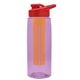the flair - 26 oz transparent tritan(tm) bottle with drink thru lid, large infuser, and digital imprint
