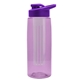 the flair - 26 oz transparent tritan(tm) bottle with drink thru lid, large infuser, and digital imprint