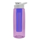 the flair - 26 oz transparent tritan(tm) bottle with drink thru lid, large infuser, and digital imprint
