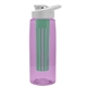 the flair - 26 oz transparent tritan(tm) bottle with drink thru lid, large infuser, and digital imprint
