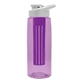 the flair - 26 oz transparent tritan(tm) bottle with drink thru lid, large infuser, and digital imprint