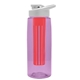the flair - 26 oz transparent tritan(tm) bottle with drink thru lid, large infuser, and digital imprint