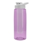 the flair - 26 oz transparent tritan(tm) bottle with drink thru lid, large infuser, and digital imprint