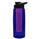 the flair - 26 oz transparent tritan(tm) bottle with drink thru lid, large infuser, and digital imprint