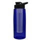 the flair - 26 oz transparent tritan(tm) bottle with drink thru lid, large infuser, and digital imprint