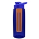 the flair - 26 oz transparent tritan(tm) bottle with drink thru lid, large infuser, and digital imprint
