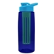 the flair - 26 oz transparent tritan(tm) bottle with drink thru lid, large infuser, and digital imprint