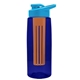 the flair - 26 oz transparent tritan(tm) bottle with drink thru lid, large infuser, and digital imprint