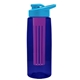 the flair - 26 oz transparent tritan(tm) bottle with drink thru lid, large infuser, and digital imprint