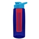 the flair - 26 oz transparent tritan(tm) bottle with drink thru lid, large infuser, and digital imprint