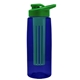 the flair - 26 oz transparent tritan(tm) bottle with drink thru lid, large infuser, and digital imprint