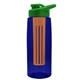 the flair - 26 oz transparent tritan(tm) bottle with drink thru lid, large infuser, and digital imprint