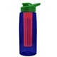 the flair - 26 oz transparent tritan(tm) bottle with drink thru lid, large infuser, and digital imprint