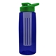 the flair - 26 oz transparent tritan(tm) bottle with drink thru lid, large infuser, and digital imprint