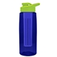 the flair - 26 oz transparent tritan(tm) bottle with drink thru lid, large infuser, and digital imprint
