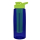 the flair - 26 oz transparent tritan(tm) bottle with drink thru lid, large infuser, and digital imprint