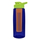 the flair - 26 oz transparent tritan(tm) bottle with drink thru lid, large infuser, and digital imprint