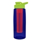 the flair - 26 oz transparent tritan(tm) bottle with drink thru lid, large infuser, and digital imprint