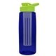 the flair - 26 oz transparent tritan(tm) bottle with drink thru lid, large infuser, and digital imprint