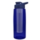 the flair - 26 oz transparent tritan(tm) bottle with drink thru lid, large infuser, and digital imprint
