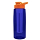 the flair - 26 oz transparent tritan(tm) bottle with drink thru lid, large infuser, and digital imprint