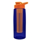 the flair - 26 oz transparent tritan(tm) bottle with drink thru lid, large infuser, and digital imprint