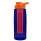 the flair - 26 oz transparent tritan(tm) bottle with drink thru lid, large infuser, and digital imprint