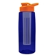 the flair - 26 oz transparent tritan(tm) bottle with drink thru lid, large infuser, and digital imprint
