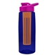 the flair - 26 oz transparent tritan(tm) bottle with drink thru lid, large infuser, and digital imprint