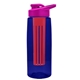 the flair - 26 oz transparent tritan(tm) bottle with drink thru lid, large infuser, and digital imprint