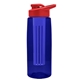 the flair - 26 oz transparent tritan(tm) bottle with drink thru lid, large infuser, and digital imprint