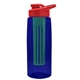 the flair - 26 oz transparent tritan(tm) bottle with drink thru lid, large infuser, and digital imprint