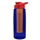 the flair - 26 oz transparent tritan(tm) bottle with drink thru lid, large infuser, and digital imprint