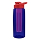 the flair - 26 oz transparent tritan(tm) bottle with drink thru lid, large infuser, and digital imprint