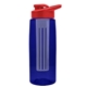the flair - 26 oz transparent tritan(tm) bottle with drink thru lid, large infuser, and digital imprint