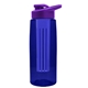 the flair - 26 oz transparent tritan(tm) bottle with drink thru lid, large infuser, and digital imprint
