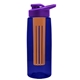 the flair - 26 oz transparent tritan(tm) bottle with drink thru lid, large infuser, and digital imprint