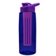 the flair - 26 oz transparent tritan(tm) bottle with drink thru lid, large infuser, and digital imprint