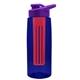the flair - 26 oz transparent tritan(tm) bottle with drink thru lid, large infuser, and digital imprint