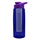 the flair - 26 oz transparent tritan(tm) bottle with drink thru lid, large infuser, and digital imprint