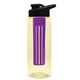 the flair - 26 oz transparent tritan(tm) bottle with drink thru lid, large infuser, and digital imprint