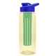 the flair - 26 oz transparent tritan(tm) bottle with drink thru lid, large infuser, and digital imprint